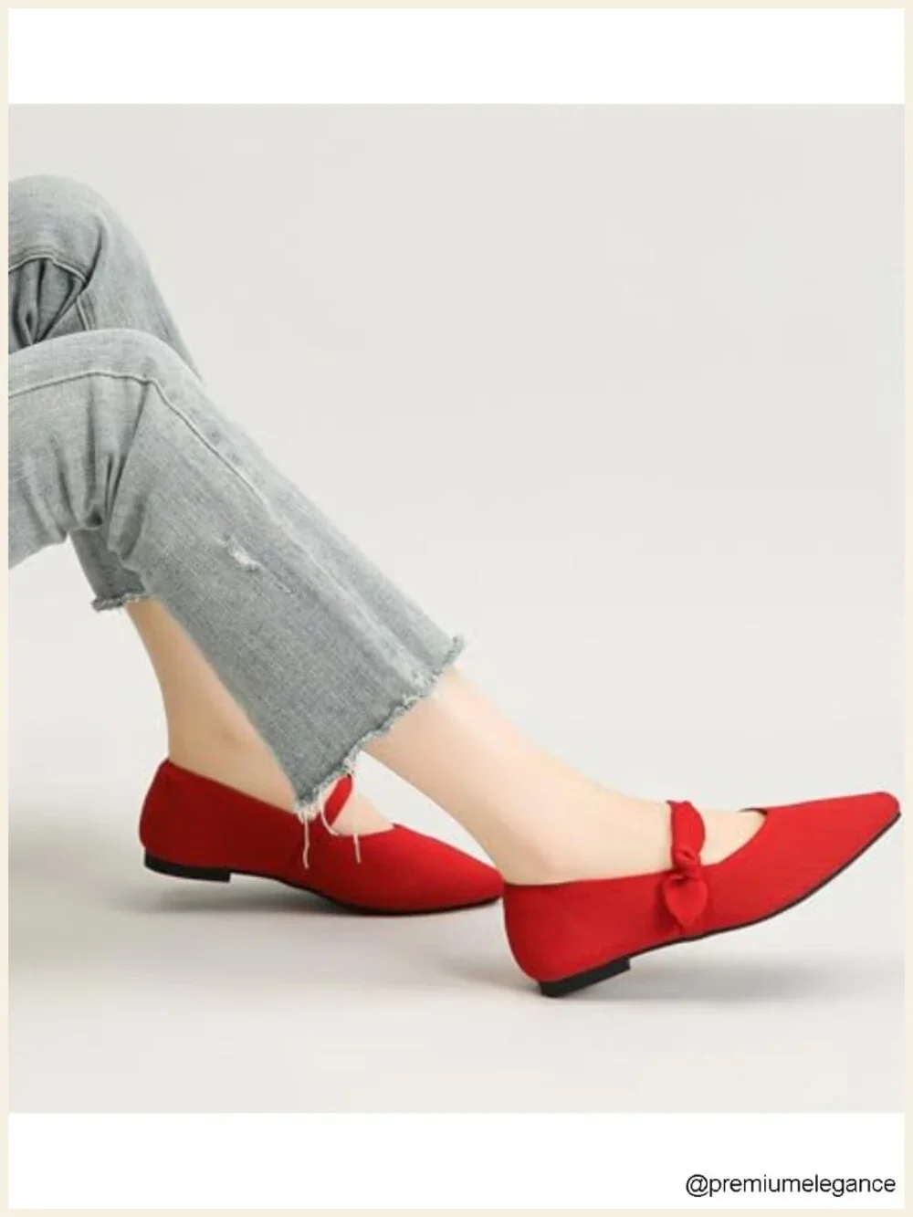 Women's Mary Jane Ballet Knit Flats Pointed Toe Bow Slip On Dressy Casual Office